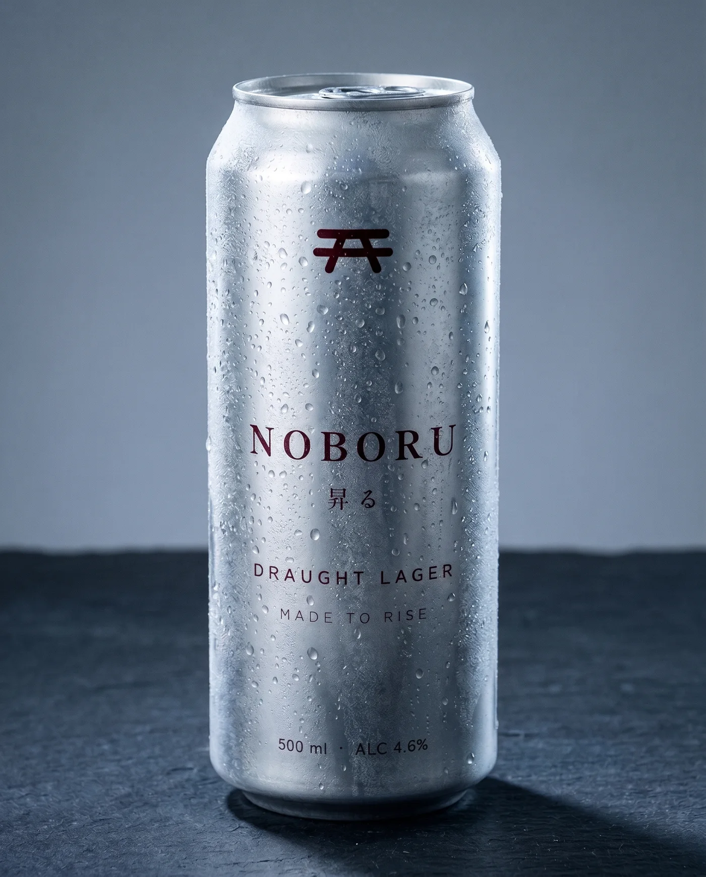 Noboru Draught lager, 500 ml can in bare aluminium, ice cold